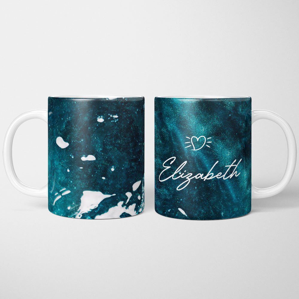 Personalisierte Aqua Marmor Tasse