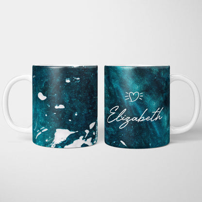 Personalisierte Aqua Marmor Tasse