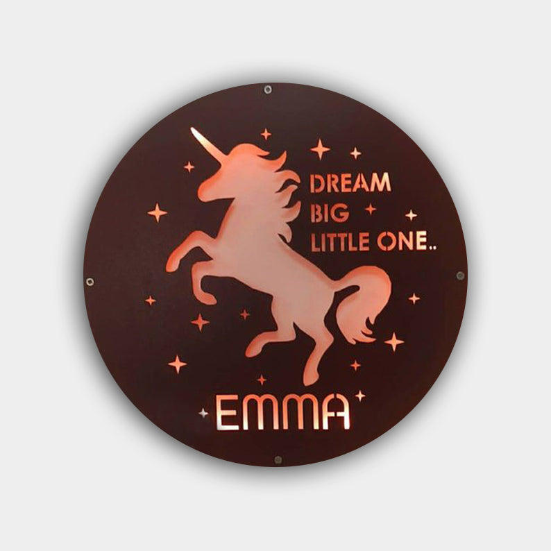 Personalisiertes LED Nachtlicht Kinder Lampe Einhorn Mit Name Und Notiz