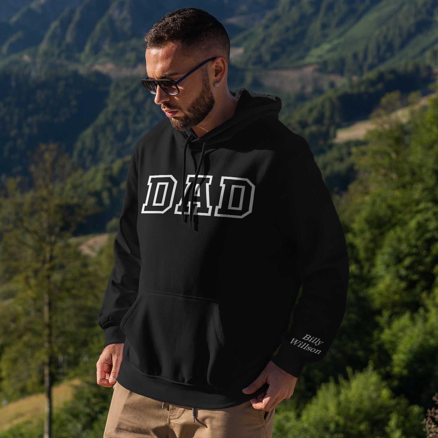 Personalisierter Hoodie Pullover Dad Mit Kindername