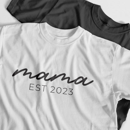Personalisiertes T-Shirt Mama Est. Mit Geburtsjahr