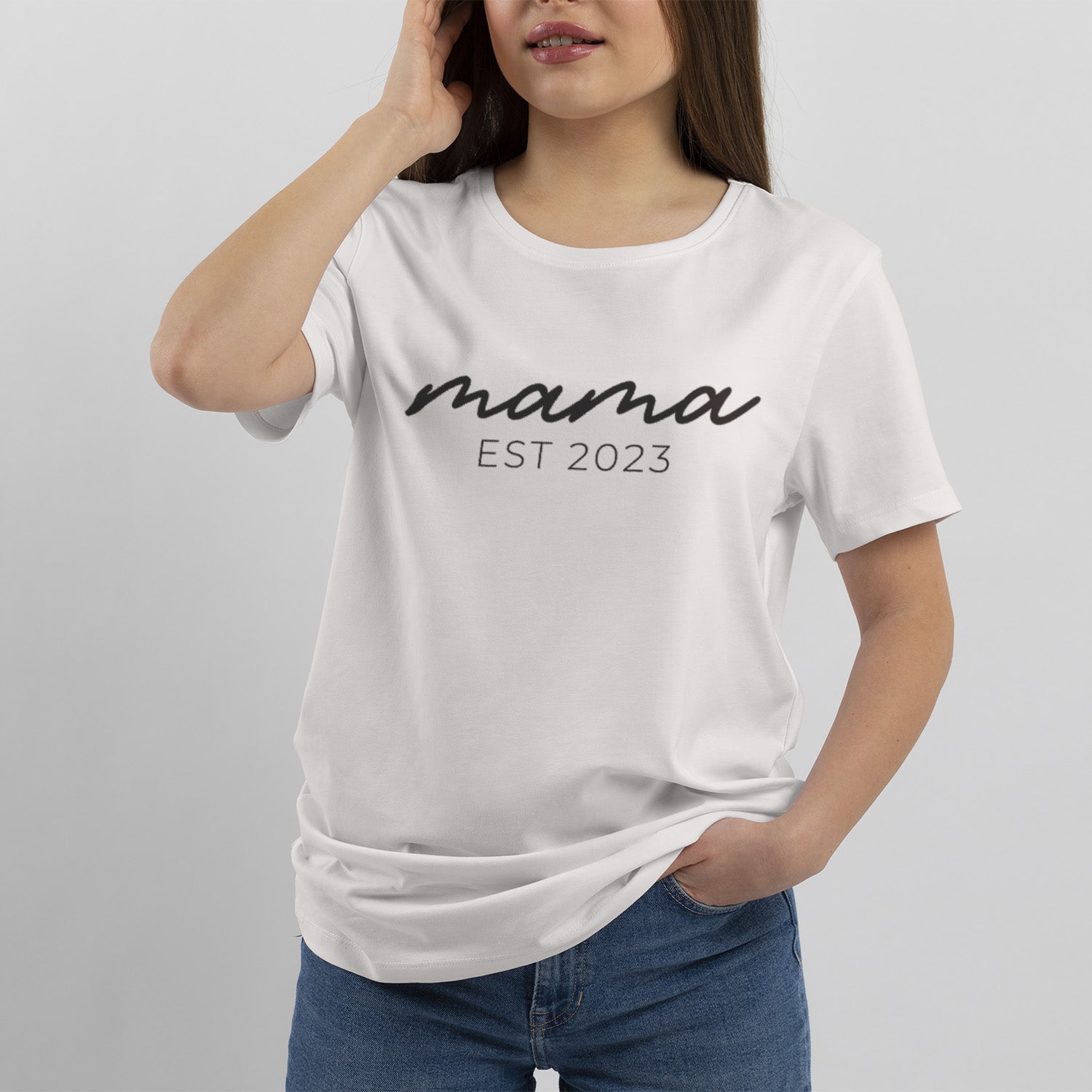 Personalisiertes T-Shirt Mama Est. Mit Geburtsjahr
