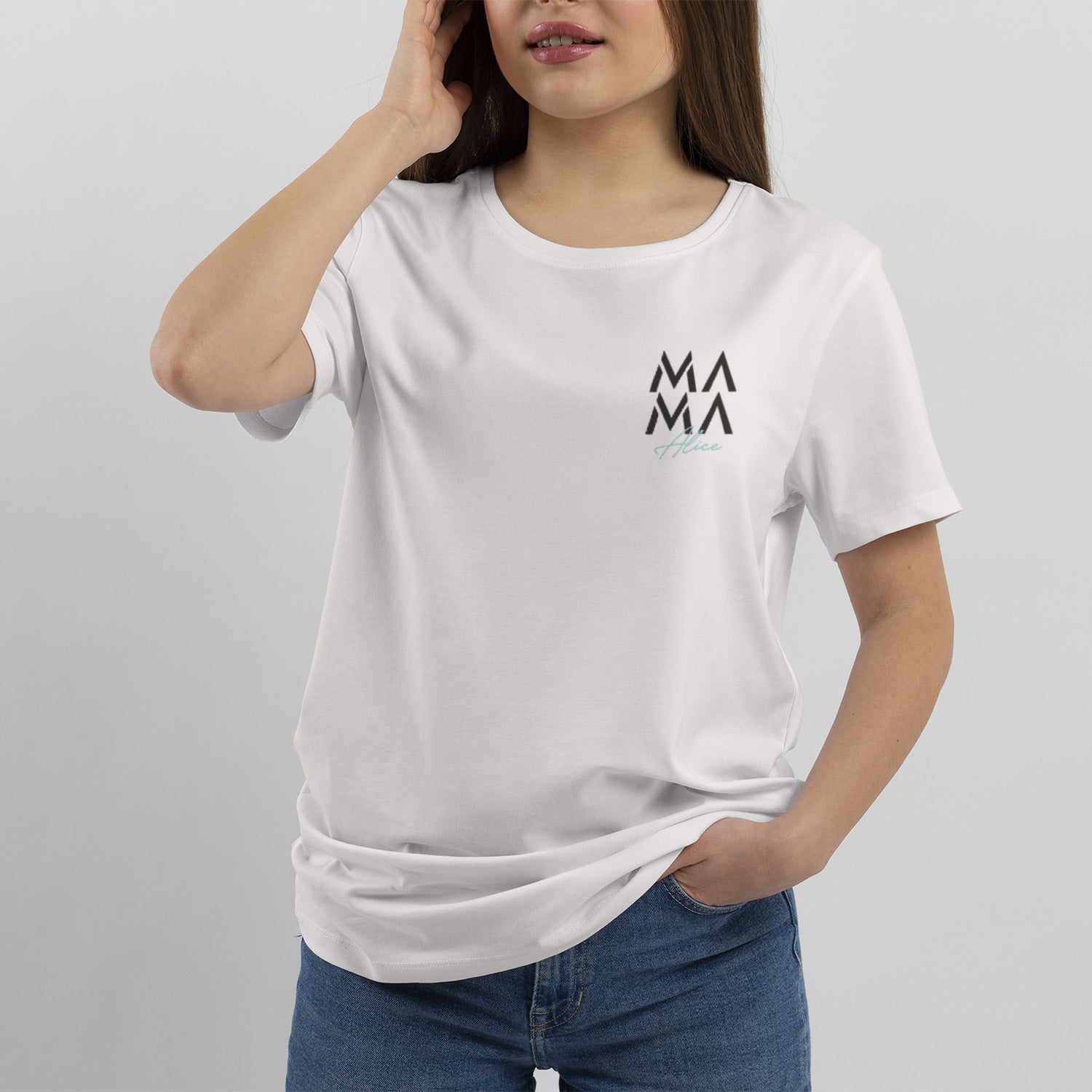 Personalisiertes T-Shirt Mama Mit Kindername
