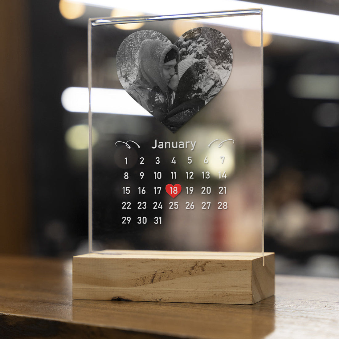 Personalisierte Transparente Plakette Kalender Mit Foto