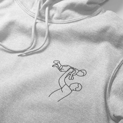 Personalisierter Hoodie Pullover Foto Stickerei Line Art