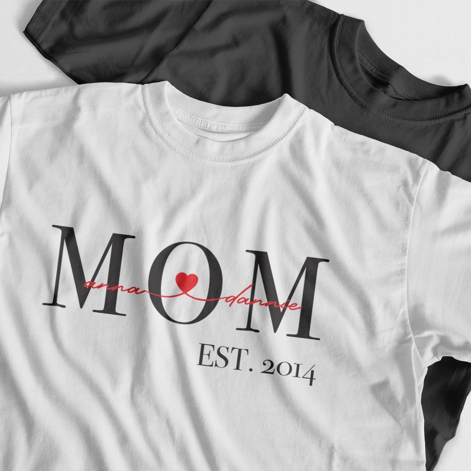 Personalisiertes T-Shirt Mom Est. Mit Kindernamen