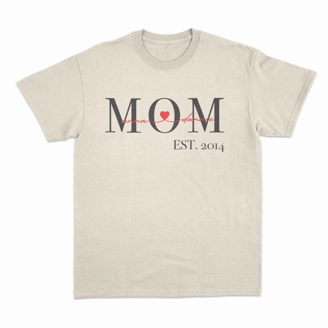 Personalisiertes T-Shirt Mom Est. Mit Kindernamen