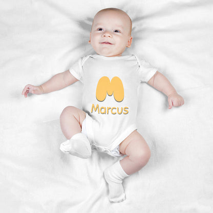 Personalisierter Baby Body Strampler Initial Mit Name