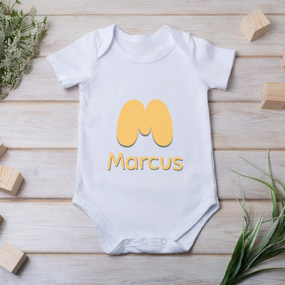 Personalisierter Baby Body Strampler Initial Mit Name