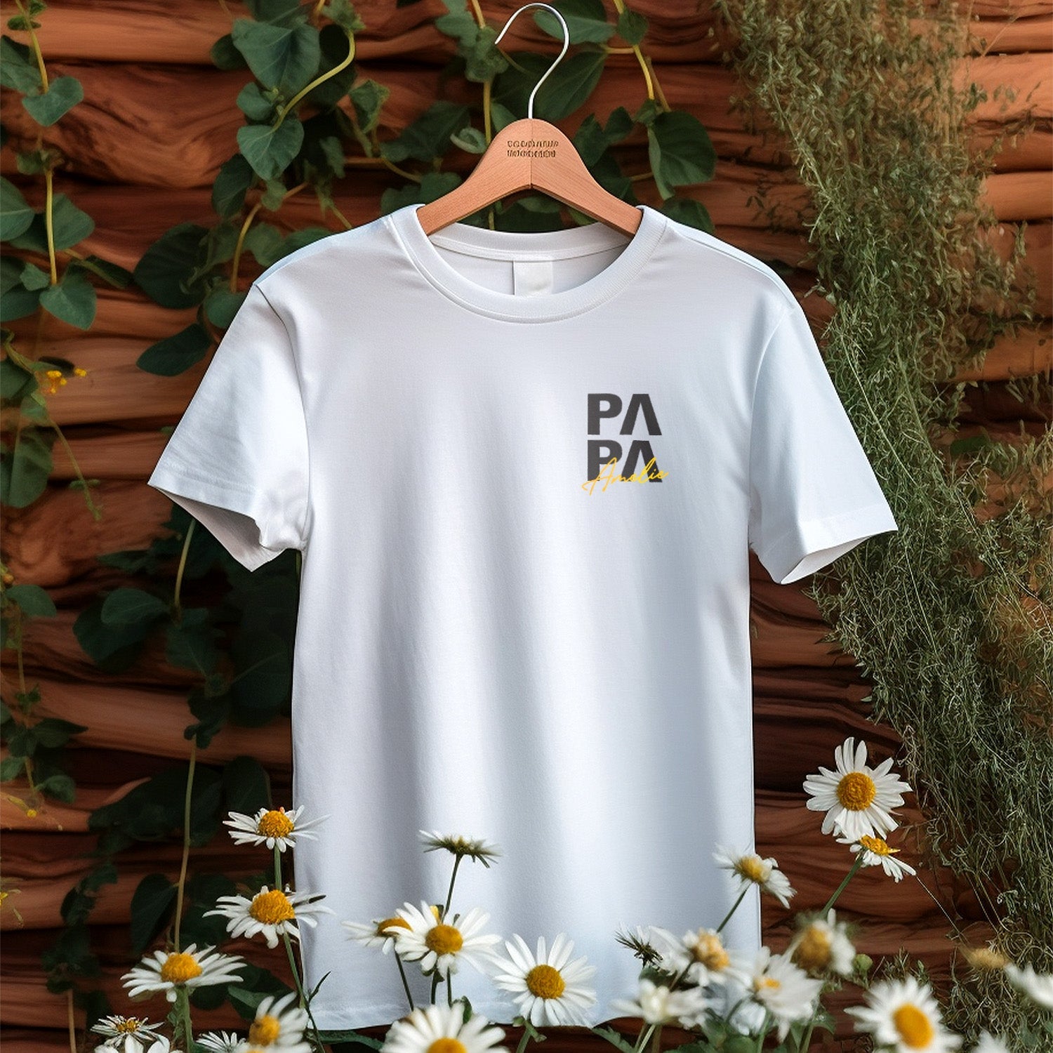 Personalisiertes T-Shirt Papa Mit Kindername