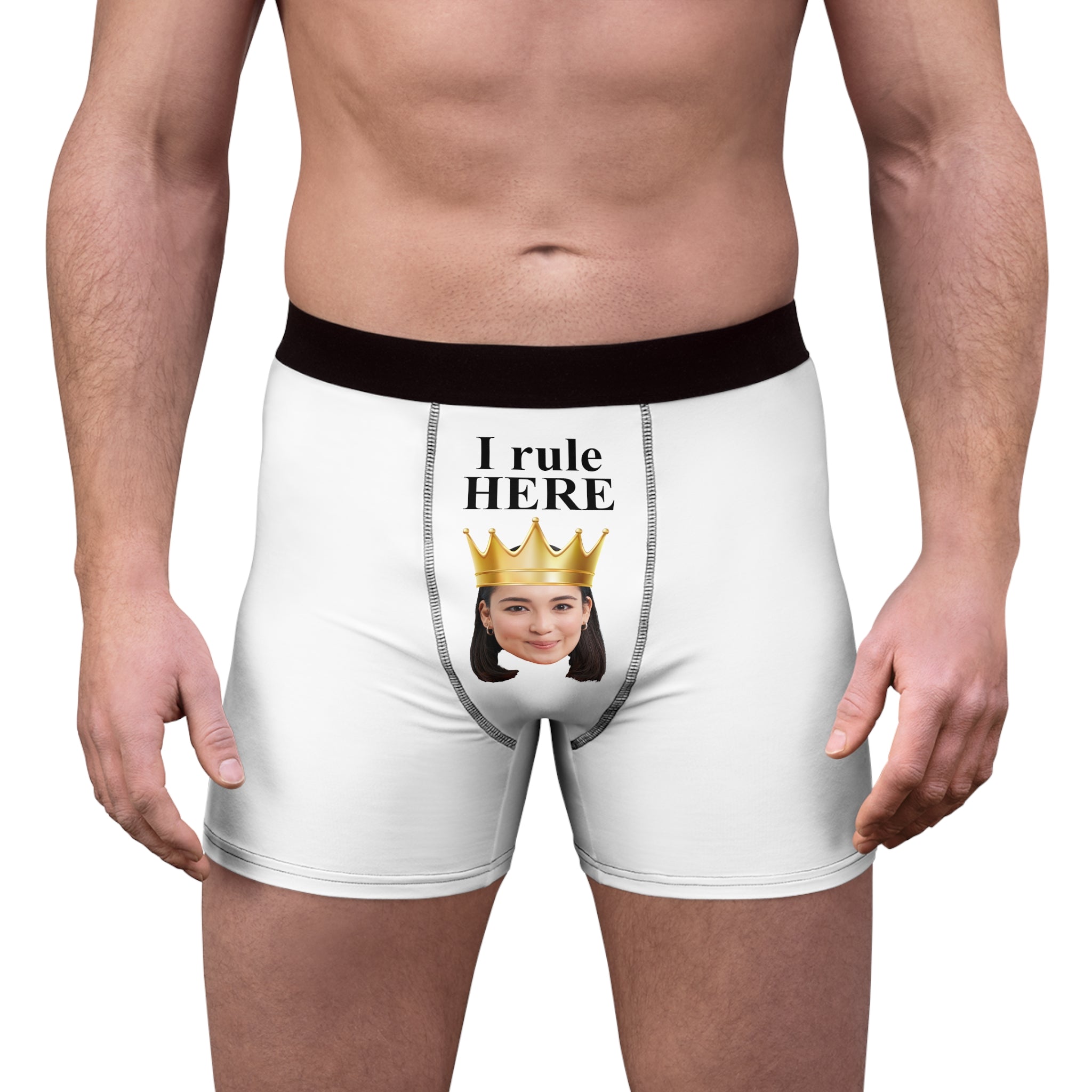 Personalisierte Boxershorts Für Männer I Rule Here Mit Foto