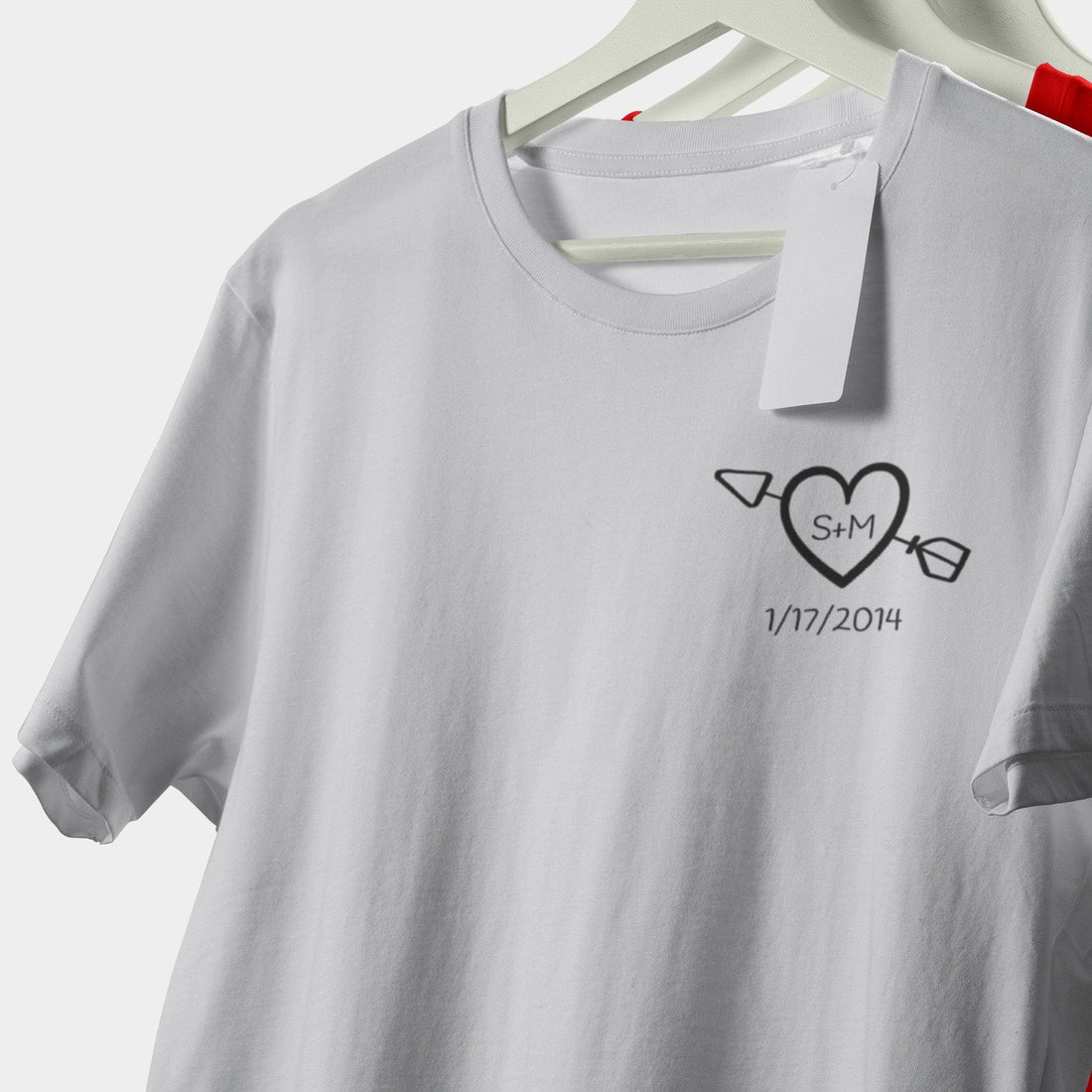 Personalisiertes T-Shirt Herz Mit Initialen Und Datum