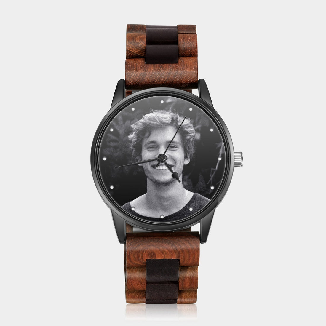 Personalisierte Foto Uhr Für Männer Holz