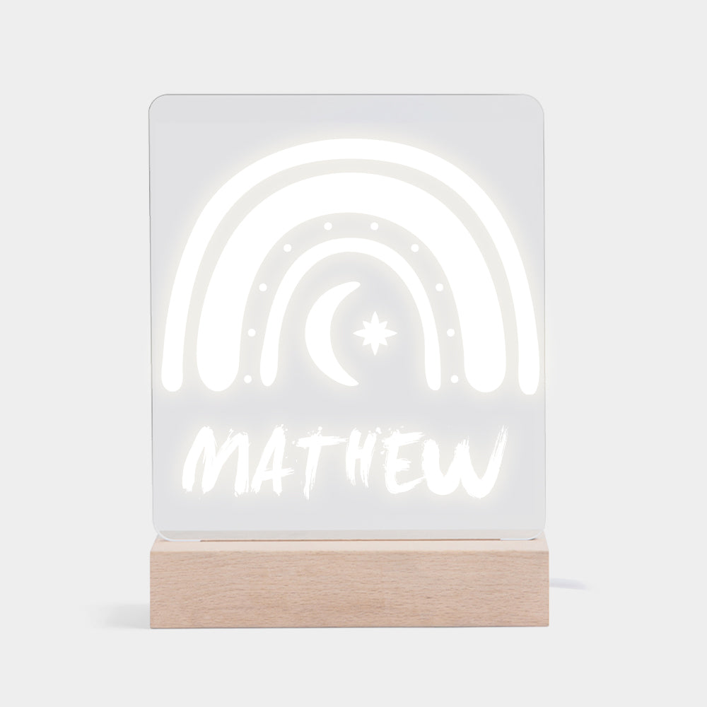 Personalisiertes LED Nachtlicht Kinder Lampe Regenbogen Mit Name