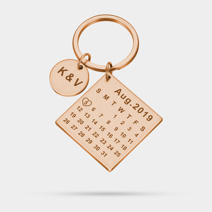 Personalisierter Gravierter Kalender Schlüsselanhänger Mit Datum