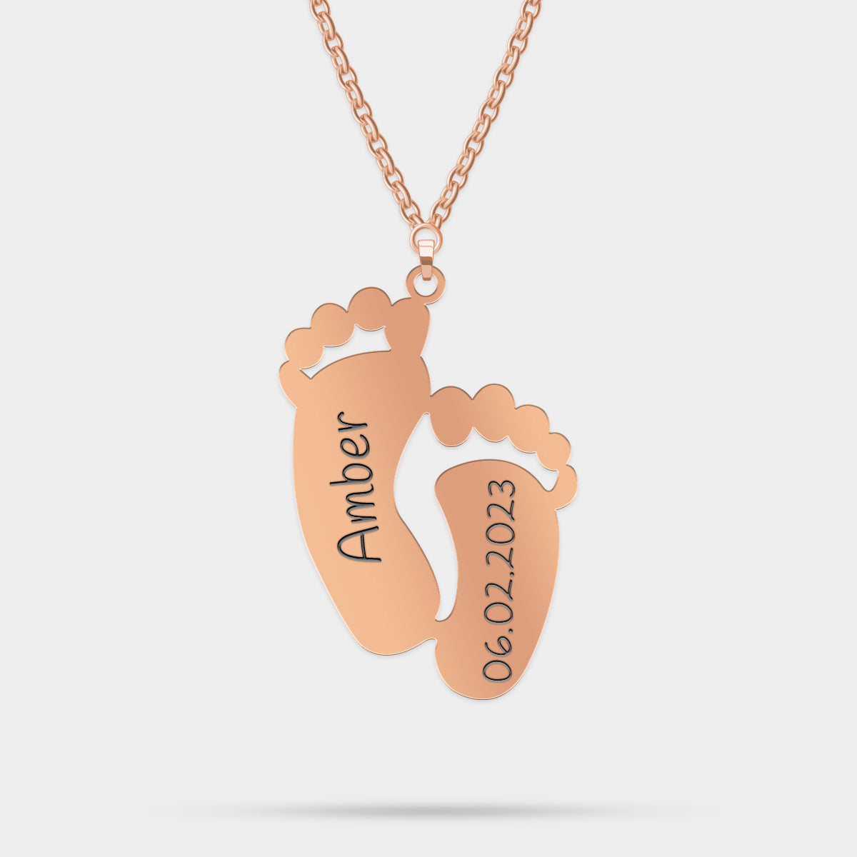 Personalisierte Halskette Baby Füße