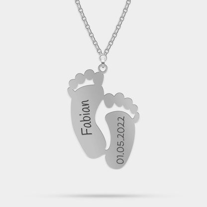 Personalisierte Halskette Baby Füße