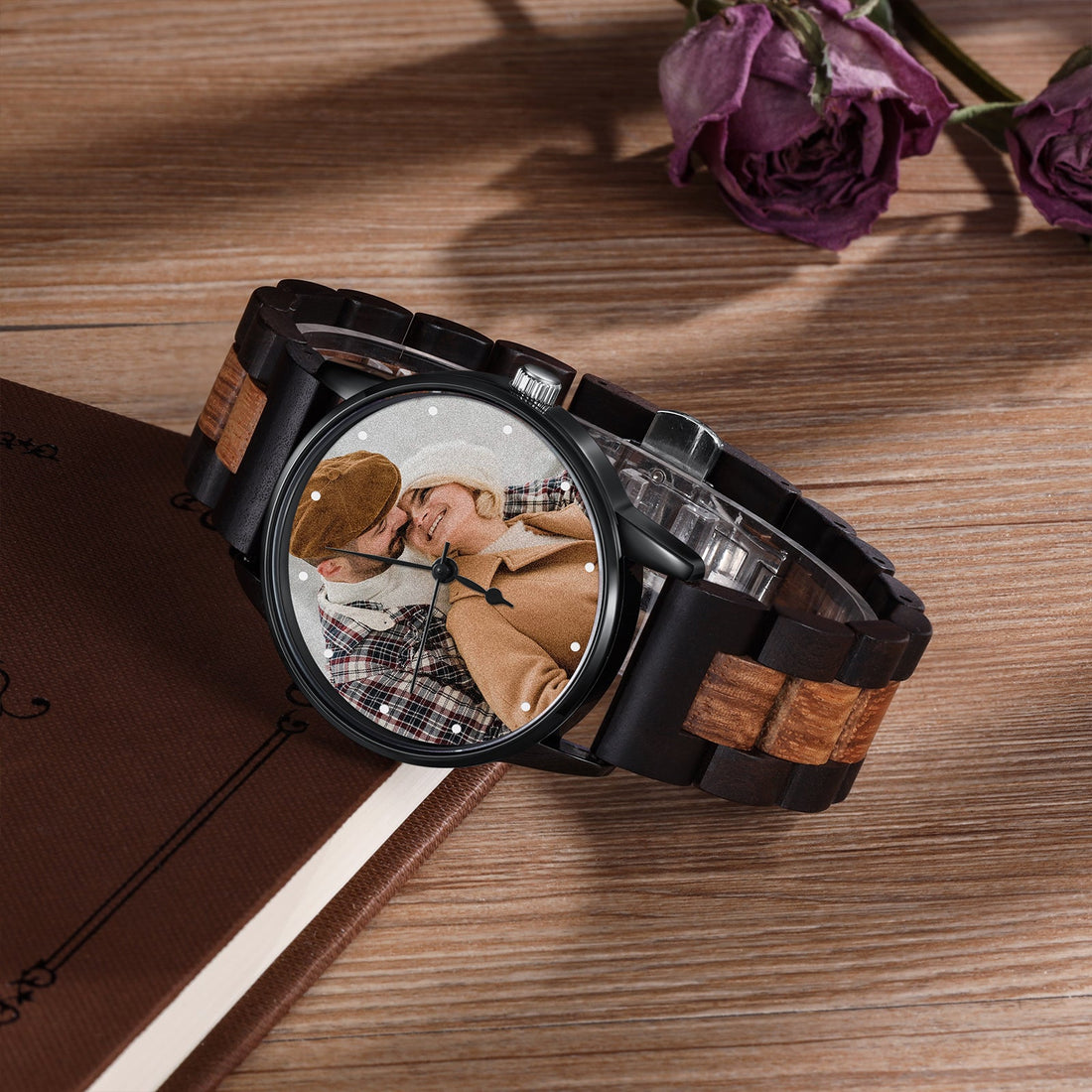 Personalisierte Foto Uhr Holz Armband